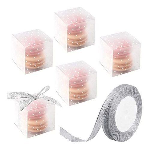 Ocmoiy 50 Cajas De Regalo Transparentes Para 2 Macarons 2 X 