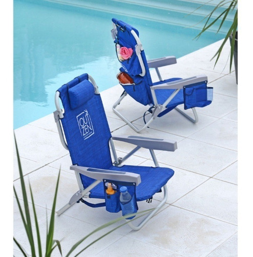 Silla Reposera Plegable Jardin Balcon Playa Premium Color Azul