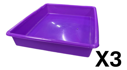 Paquete 3 Charola Organizadora Multiusos 29 X 39 Cm Violeta
