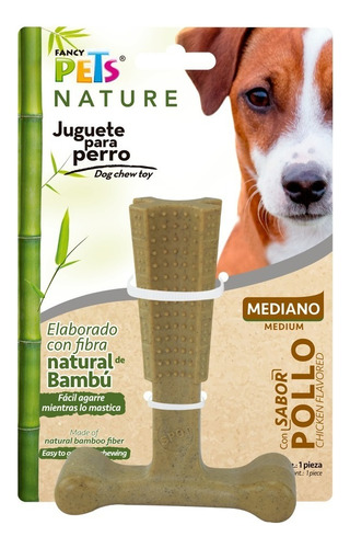 Juguete Hueso De Bambu Plus Med Sabor Pollo