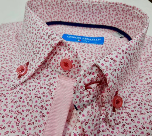 Camisa Manga Corta Flores Rosas