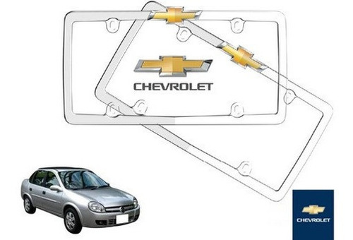 Par Porta Placas Chevrolet Chevy Monza C2 1.6 2005 Original