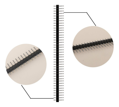 100 Piezas Tira De 40 Pines Macho Recto Cuadrados Pcb 2.54mm
