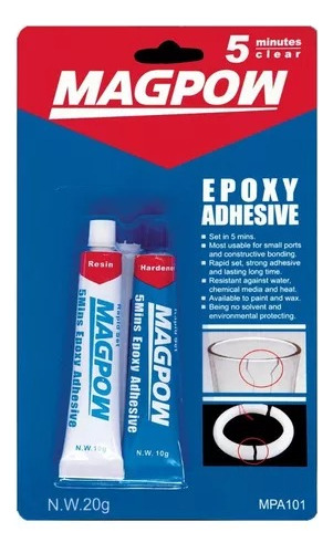 Pega Epoxica Transparente 20gr Pack 2