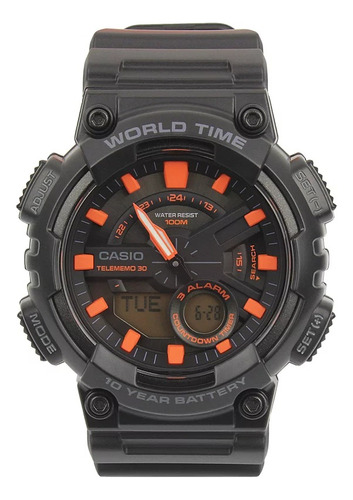 Reloj Casio Aeq110w-1a2 World Time Sumergible Somos Tienda 