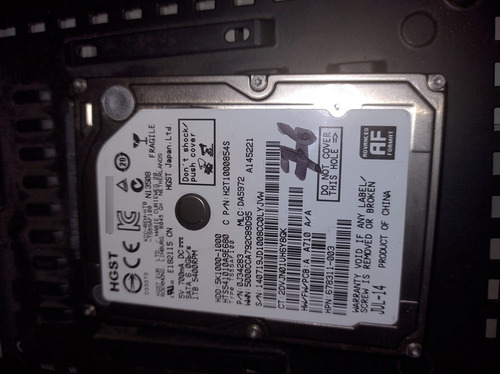 Imagen 1 de 6 de Disco Duro Hgst De 1 Tb Con 76% De Vida Checado