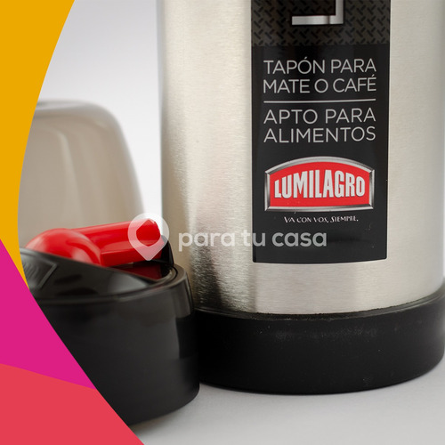 Imagen 5 de 10 de Termo Acero Inoxidable Bala Lumilagro 1.00 Lts. Luminox