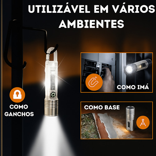 Lanterna 8 Modos De Luz Led E Uv Prova D'água Mergulho Caça