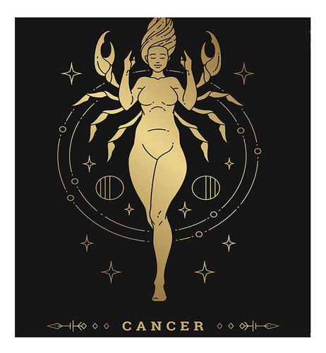 Vinilo 60x60cm Oro Cancer Cosmos Astrologia Zodiaco