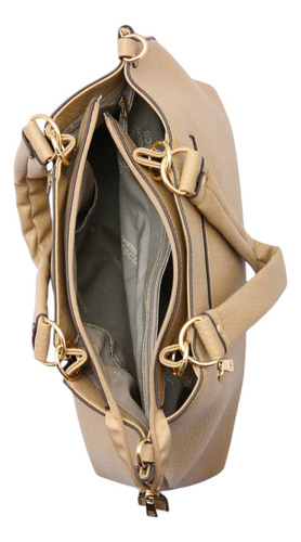 Bolsa Feminina Chenson Alça Mão E Transversal Detalhe Zíper Cor Off White