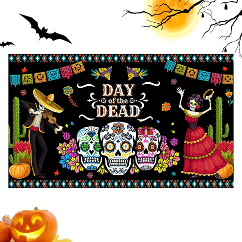 Decoración De Fondo Día De Los Muertos De Calavera Halloween