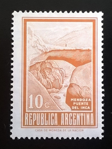 Argentina, Sello Gj 1541 A Pte Inca 10c C M 1972 Mint L11444