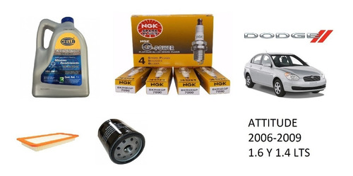 Kit De Afinacion Dodge Attitude 1.6 L 06-11 Ngk Hella