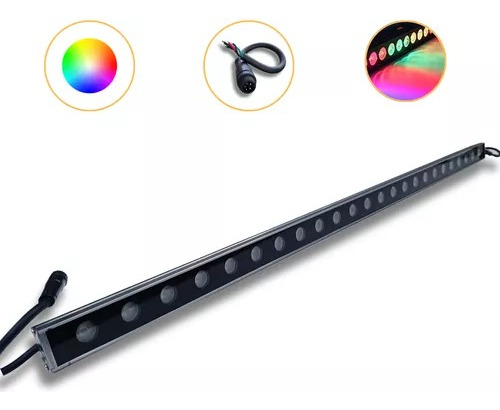 Ribalta Refletor Led Rgbw 24 Leds 24v Dmx512 36w Conector AAA Top 127/220V