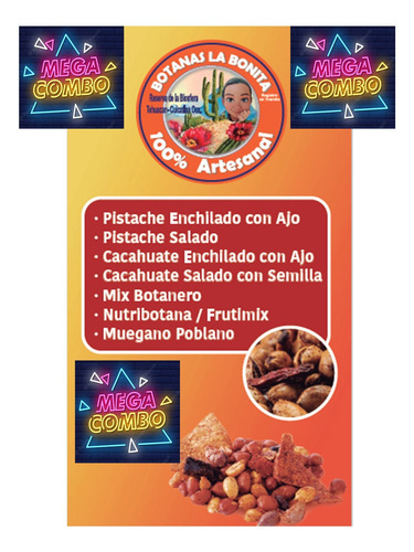 3k Pistache Enchilado Ajo 1.5k Pistache Salado 500g Haba