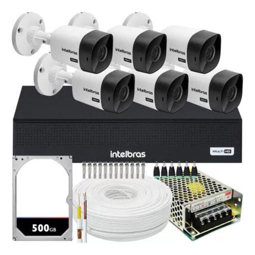 Kit Cftv 6 Câmeras 1120 Hd Dvr 8 Canais Intelbras 1008c