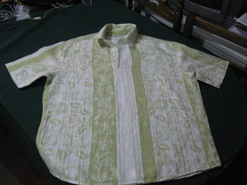 Camisa Guayabera Hawaiana De Lino-rayon Cubavera Talla L
