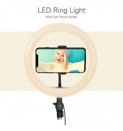 Imagen 2 de 5 de Aro De Luz Led Para Maquillaje De 10 Pulgadas