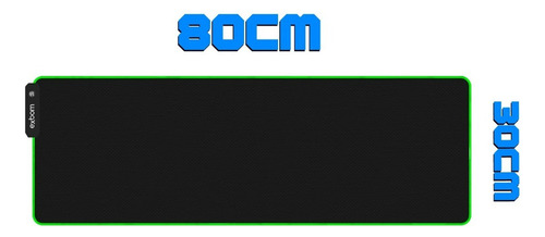 Mouse Pad Gamer Exbom Mp-led3080 De Emborrachado Liso Grande 30cm X 80cm X 4mm Preto Preto Liso