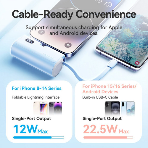 Batería Externa Para iPhone Y Android 2 En 1 De 4800mah