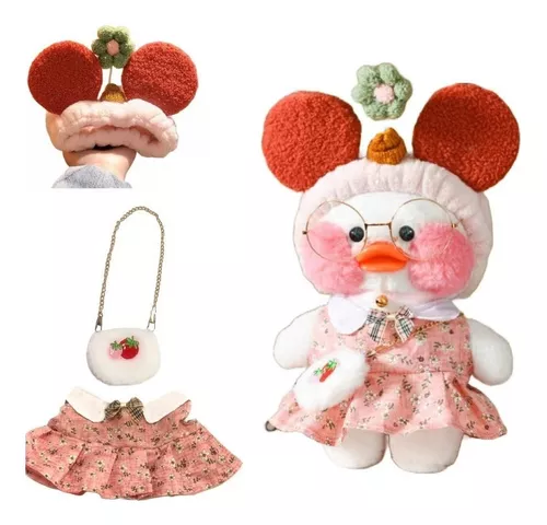 Pato De Pelúcia Com Roupa Kawaii Lalafanm Com Óculos E Roupa