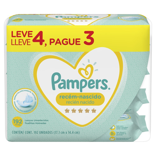 Toallitas Húmedas Pampers Recién Nacido 48 U Pack X 4