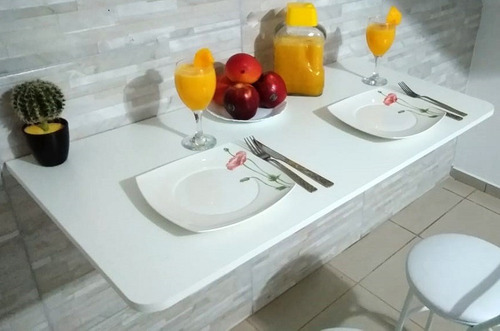 Mesa De Parede Dobrável-100cx50l Mdf Branco P/cozinha, Apto