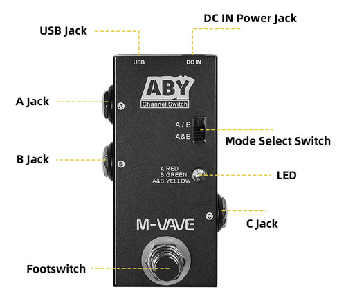 Effect Maker Aby Switch Pedal Channel Aby Box Mini M-vave -