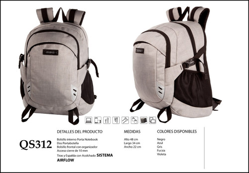 Mochila Portanotebook Trekking Quaglia Cuotas