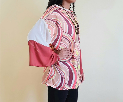 Imagem 4 de 5 de Blusa Bata Feminina Tecido Giovana