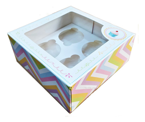 Caja Cupcake 4 Slots - 13un