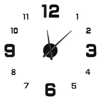Comprar Reloj Pared Moderno Diy 3d Grande Minimalista Oficina Negro