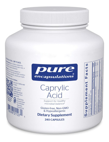 Ácido Caprílico Pure Encapsulations 240 Cápsulas