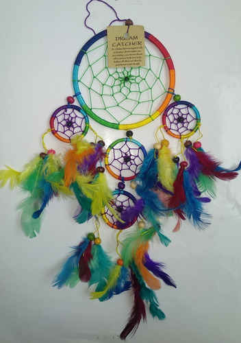 Imagen 3 de 3 de Atrapasueños Multicolor Con Hijos 12 Cm