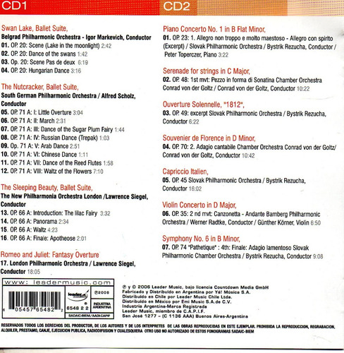 Cd Tchaikovsky The Best Of (Usado)