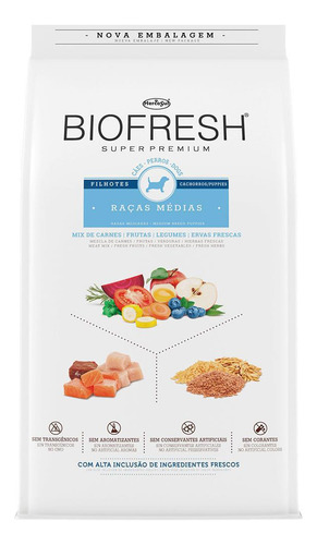 Ração Biofresh Cães Filhotes Raças Médias 15kg