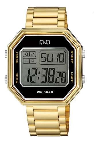 Reloj Q&q Digital De Hombre Dorado M196j007y