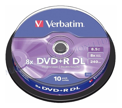 Dvd Doble Capa Verbatim 8.5gb Pack 10 Unidades Graba Juegos