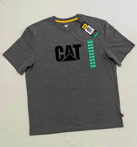 Camiseta Cat Para Caballero Talla Xl Color Gris