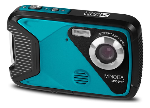 Minolta Mp Hd Camara Digital Impermeable (verde Azulado)