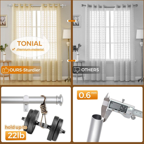 Lindo Cortinero Ajustable Sencillo 220 Cm Grande Expansible
