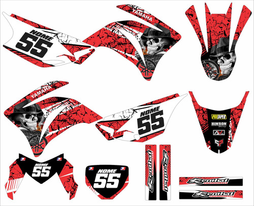 Kit Adesivo Moto Cross Trilha Yh Xtz 250 Vermelho Lm342