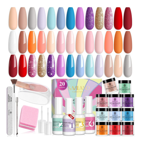 Saviland 31pcs Dip Powder Nail Kit Starter - 20 Basic Colors