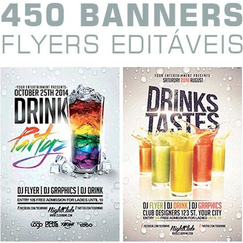 Estampas Banners Flyers Editáveis Artes 450 Modelos Psd