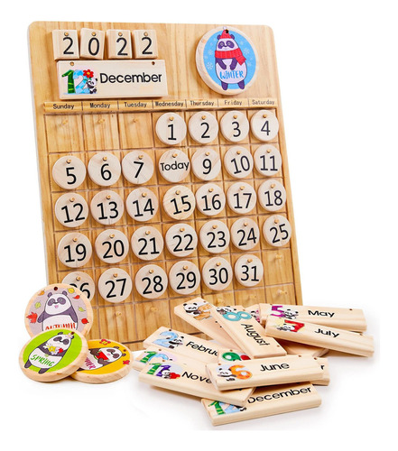 Juguetes Montessori Panda Brothers Calendario Perpetuo D Bbb