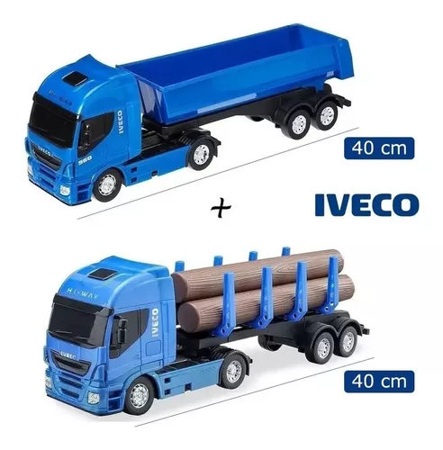 Caminhao Iveco HI-Way com Toras de Madeira - USUAL BRINQUEDOS