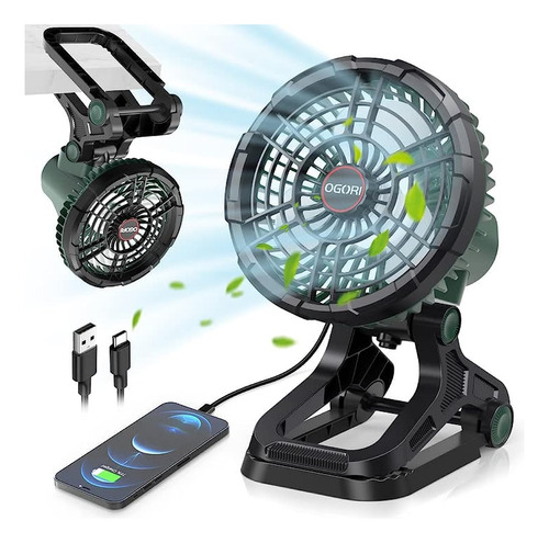 Ventilador De Camping - 23000mah, Linterna Led, Velocidad Co