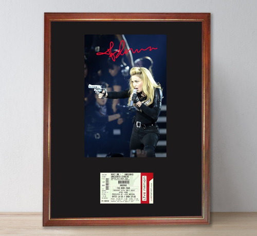 Cuadro Decorativo Madonna Foto Firmada Y Ticket Mdna Tour