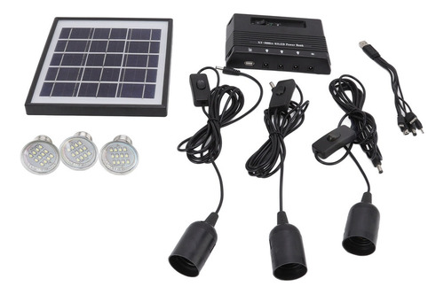 Kit De Luz Solar Panel Ing Generador Multifunción Portátil