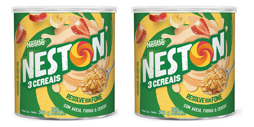 Neston 3 Cereais (aveia E Fibras) Nestlé - Kit 2x Latas 360g